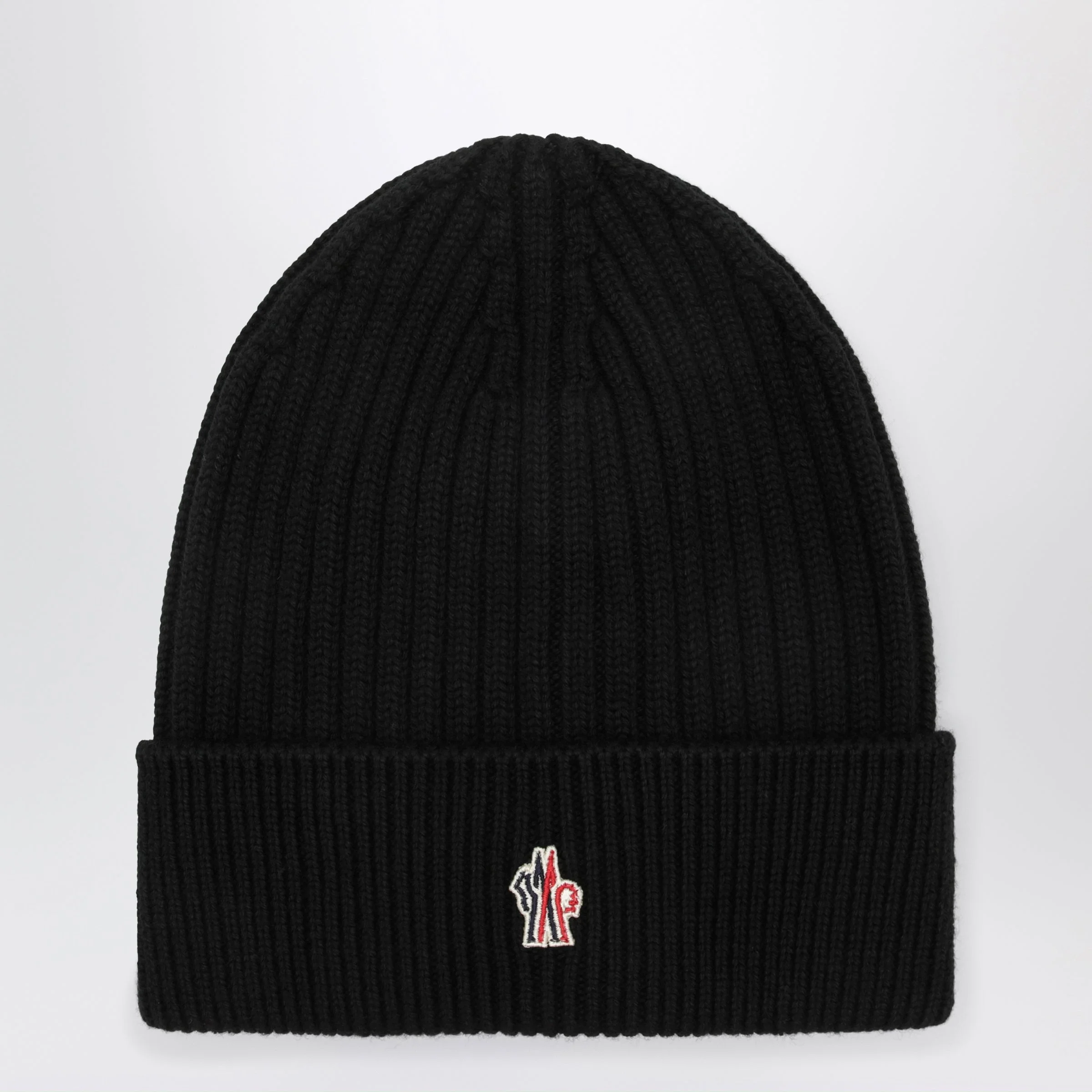 Black ribbed wool cap - 1