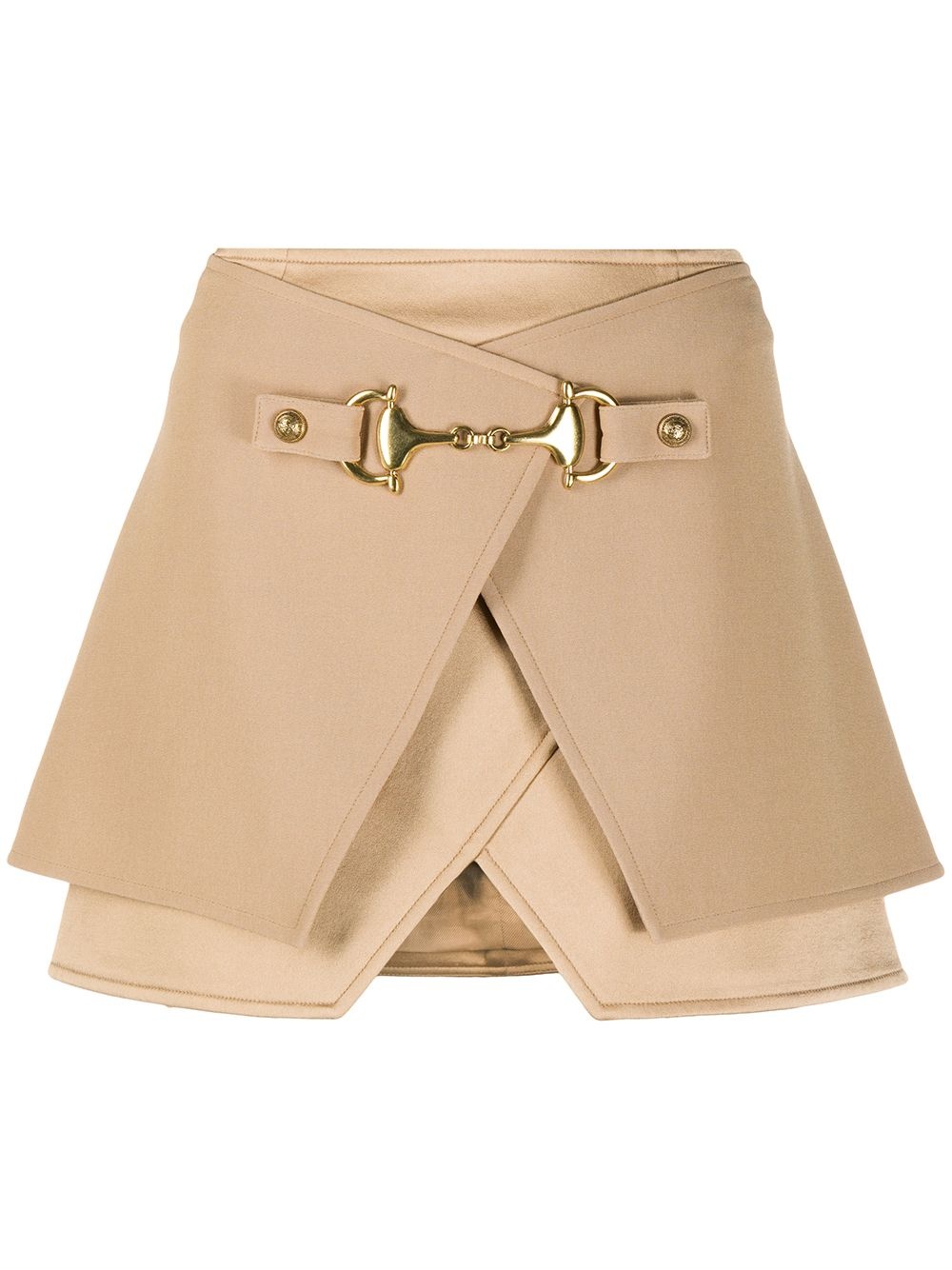 horsebit layered mini skirt - 1