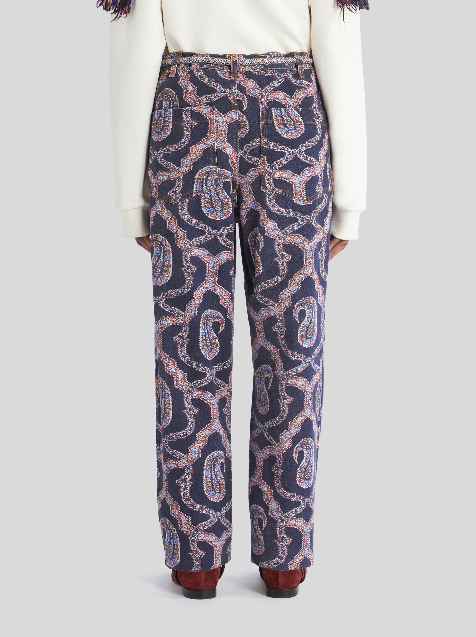 PAISLEY DENIM TROUSERS - 4