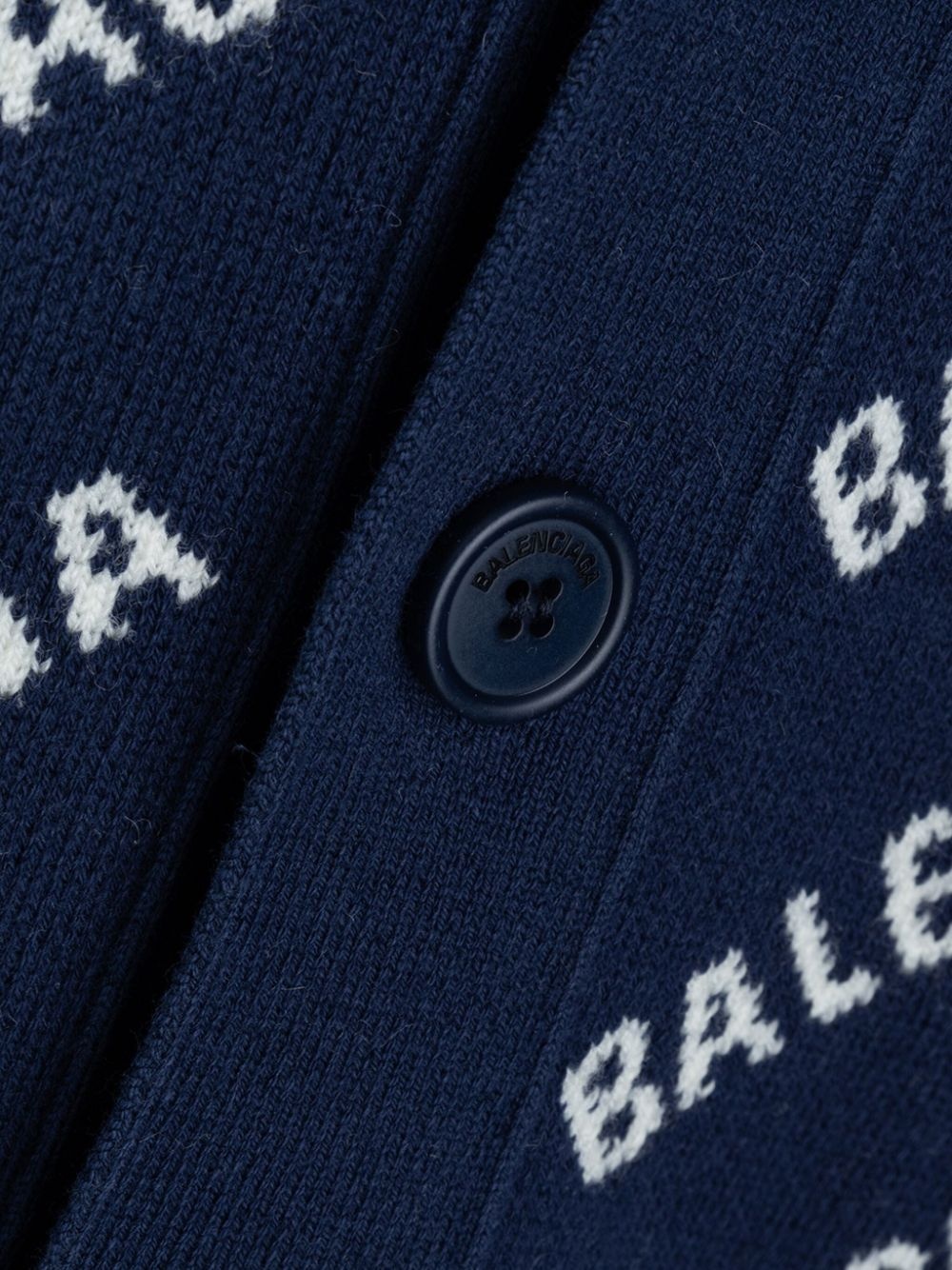 V-neck logo-print cardigan - 3