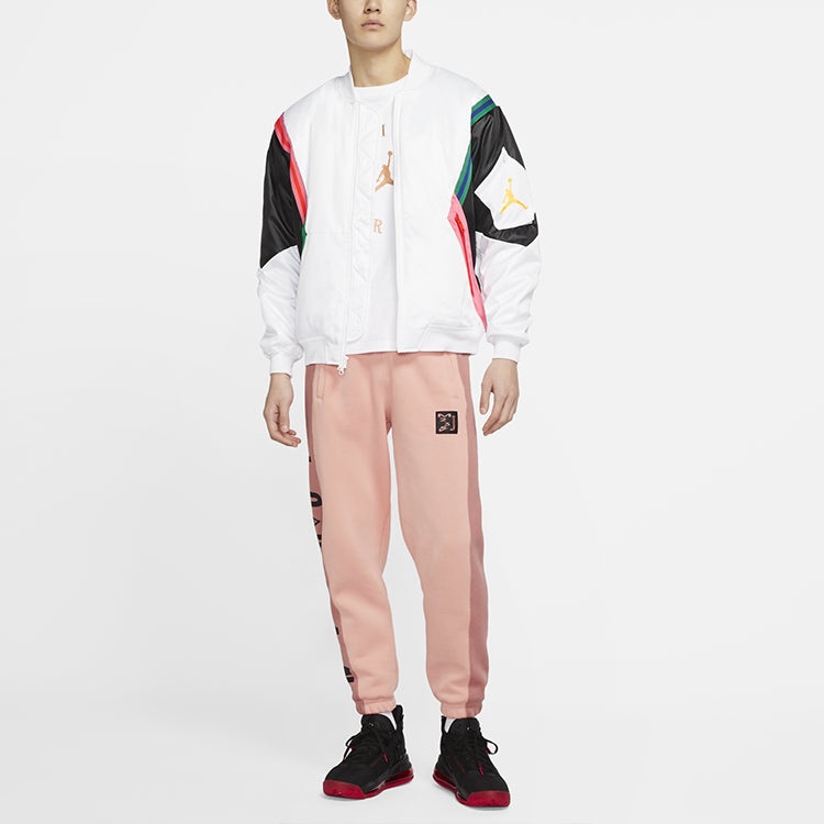Air Jordan WINGS MA-1 Casual Sports Colorblock Stand Collar Jacket White CD5458-100 - 4