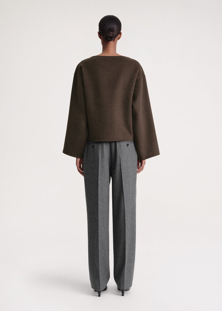 Doublé wool top chocolate melange - 4