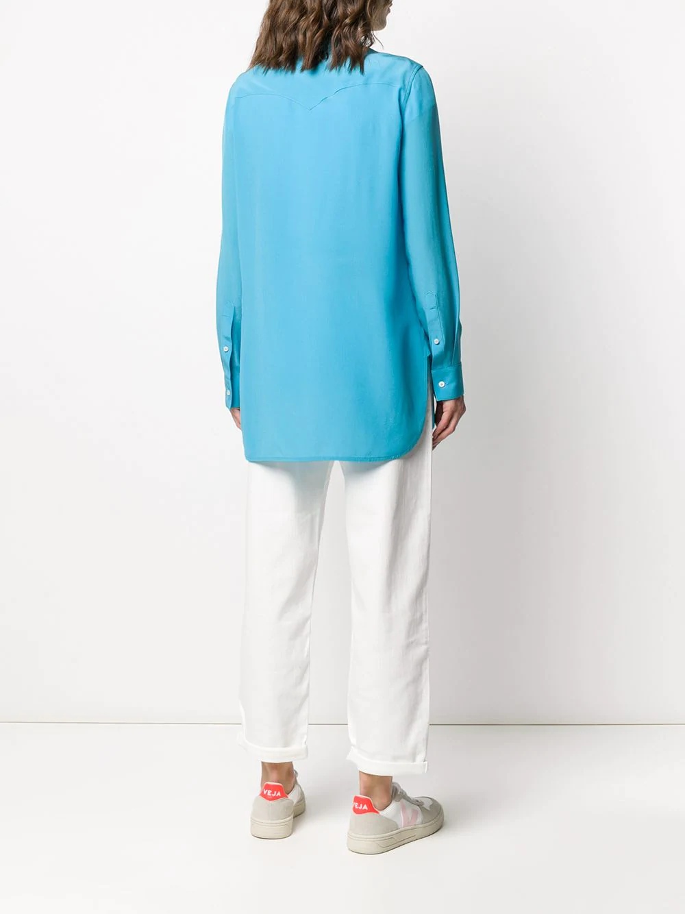 oversized silk shirt - 4