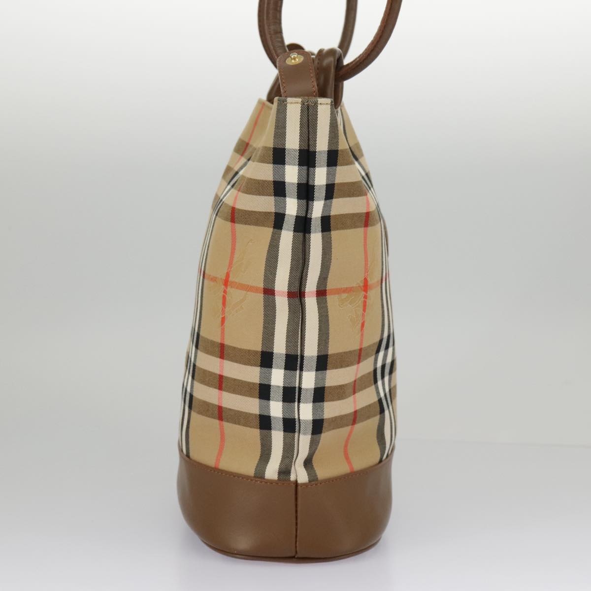 Burberry Nova Check Shoulder Bag Canvas Beige Gold - 4