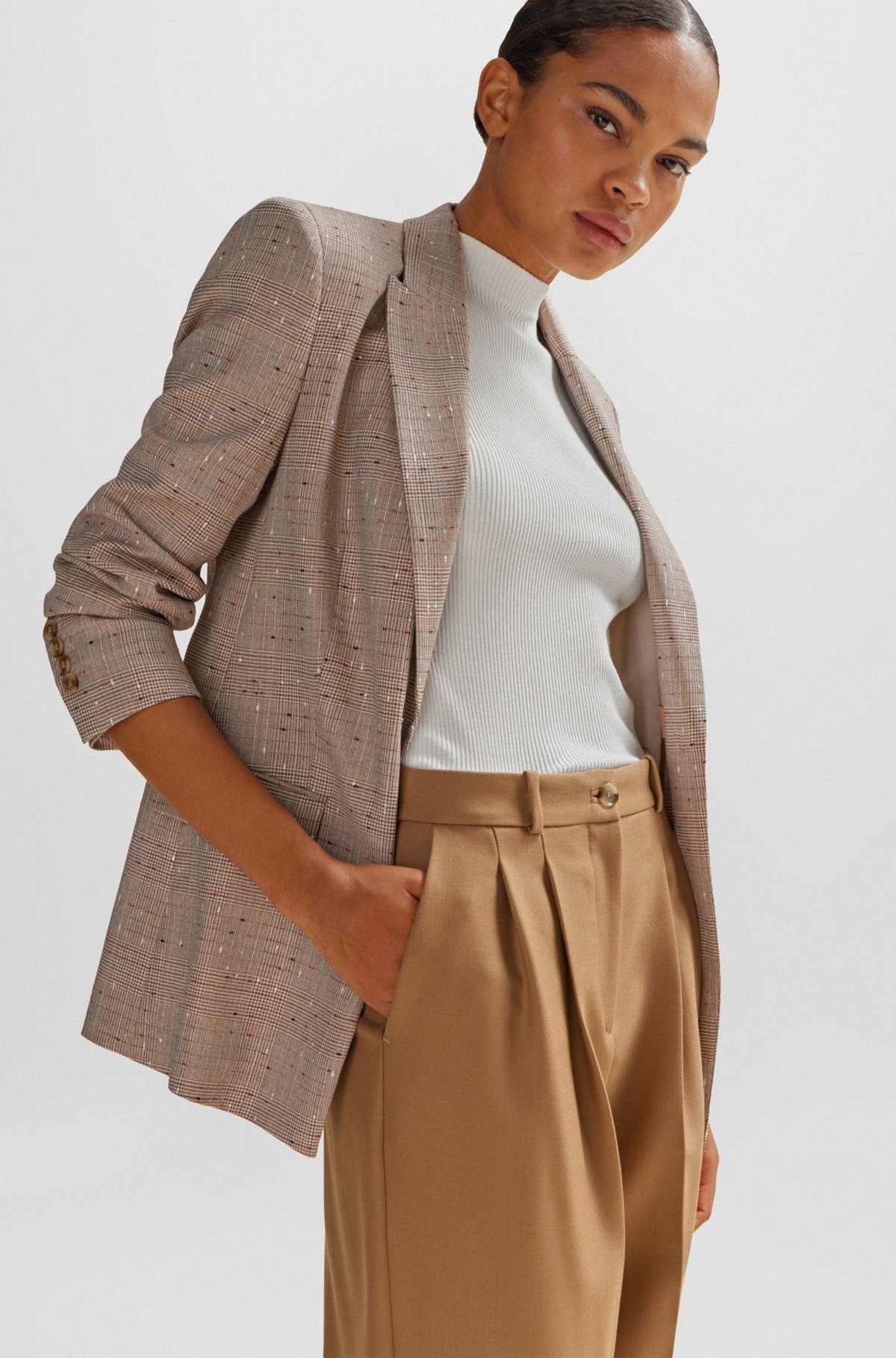 REGULAR-FIT TROUSERS IN VIRGIN-WOOL TWILL - 5