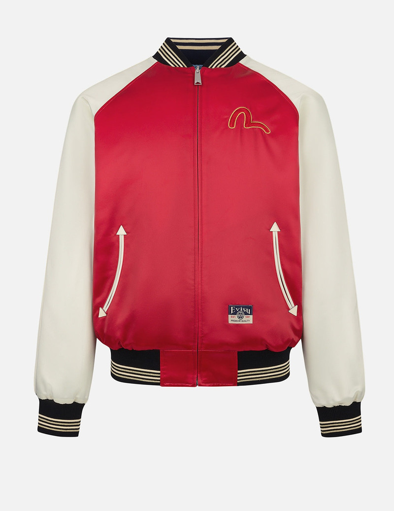 EVISU Soaring Snake Embroidery and Traditional Japanese Totem Prints Reversible Relax Fit Souvenir Jacket outlook