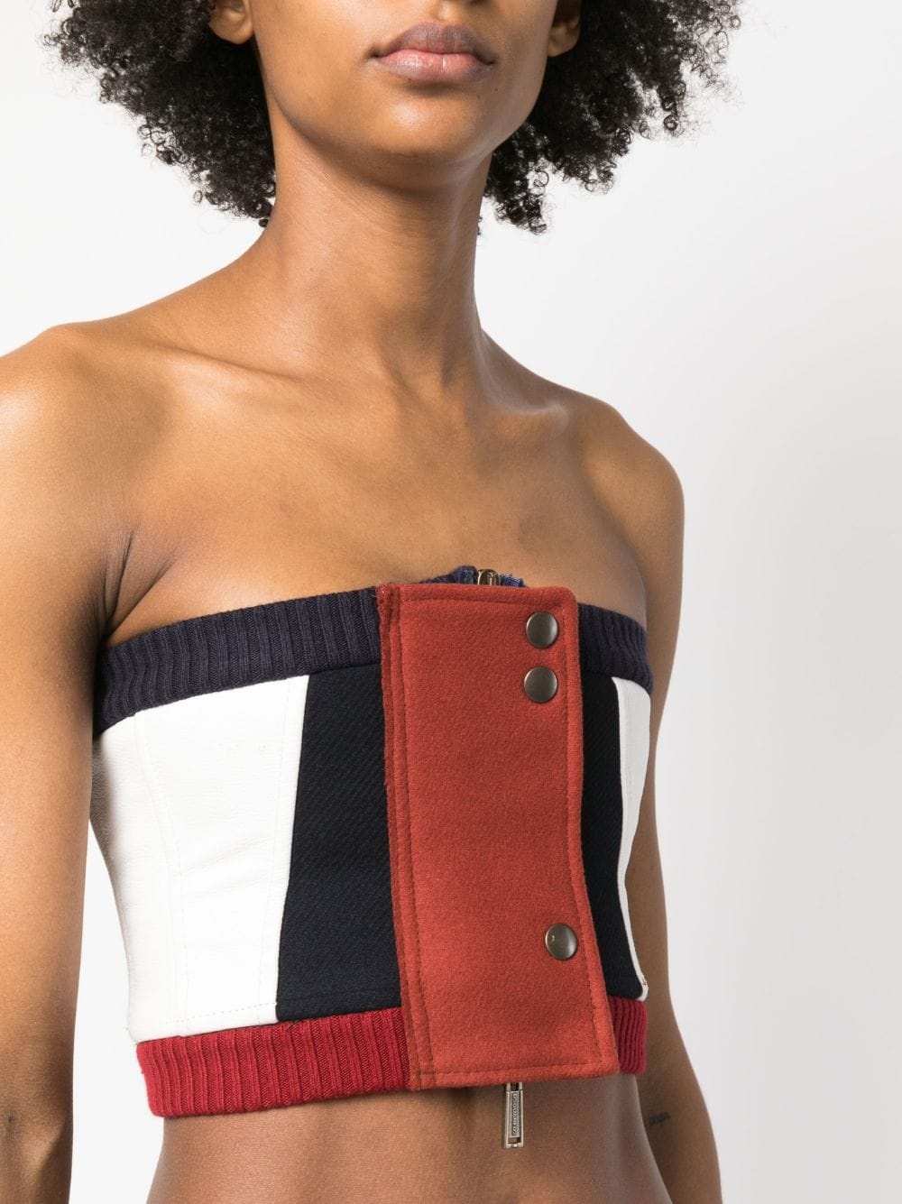 colour-block corset top - 5