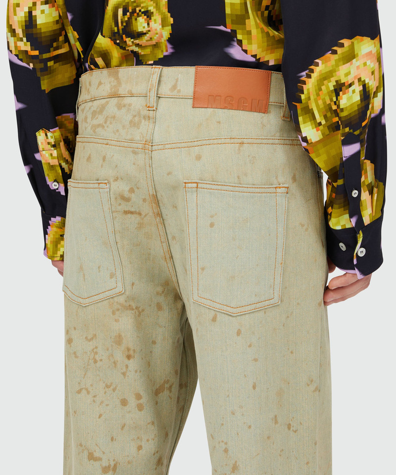 Tea-dyed denim pants 5