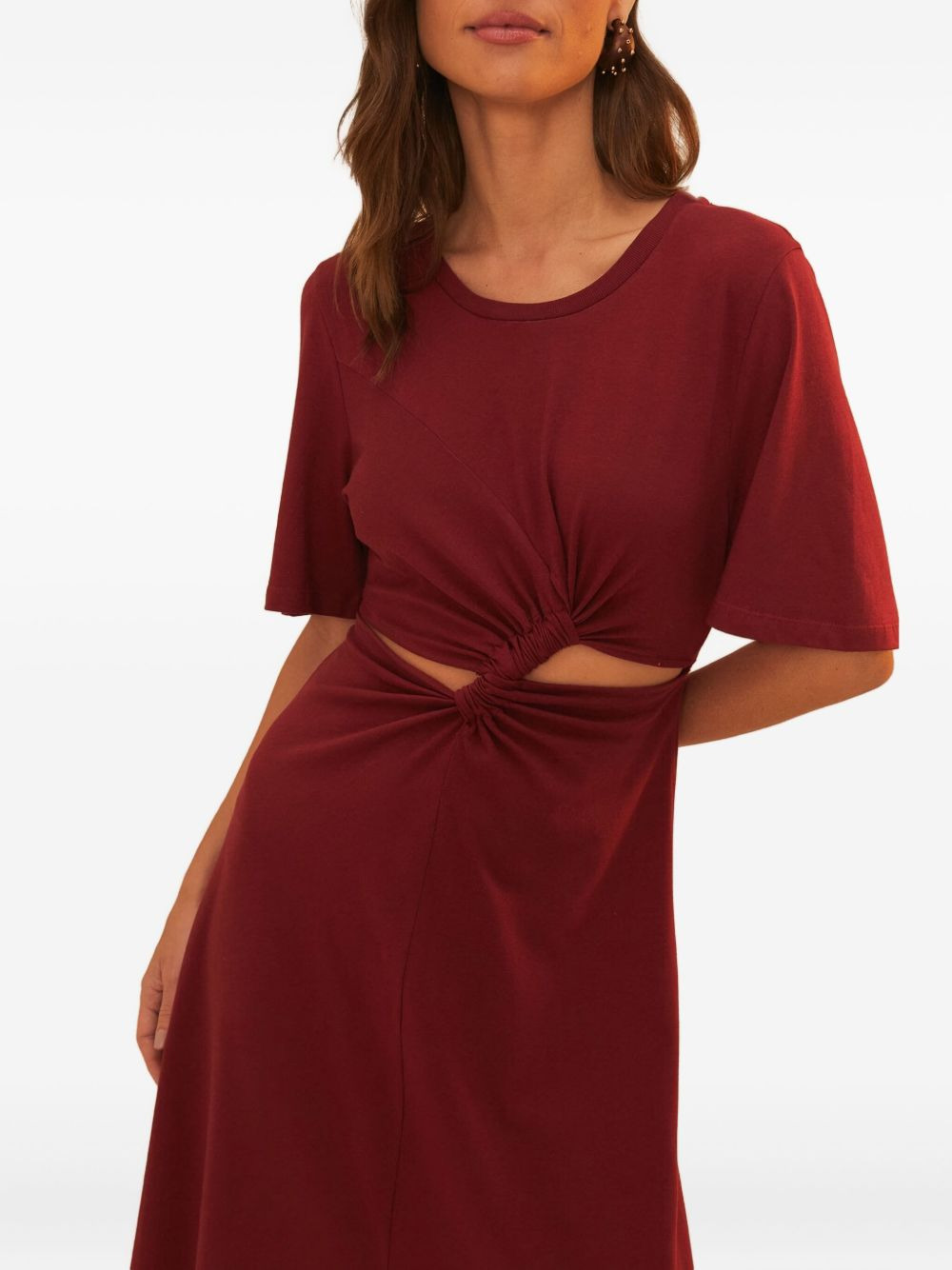 twist-detail cut-out midi dress - 4