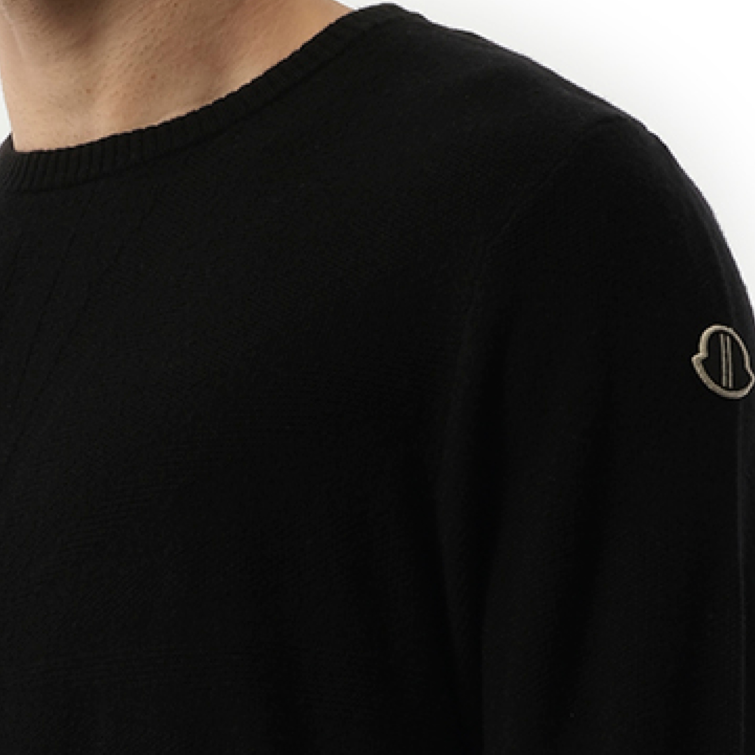 Rick Owens x Moncler Jumbo Round Neck Sweater in Black - 3