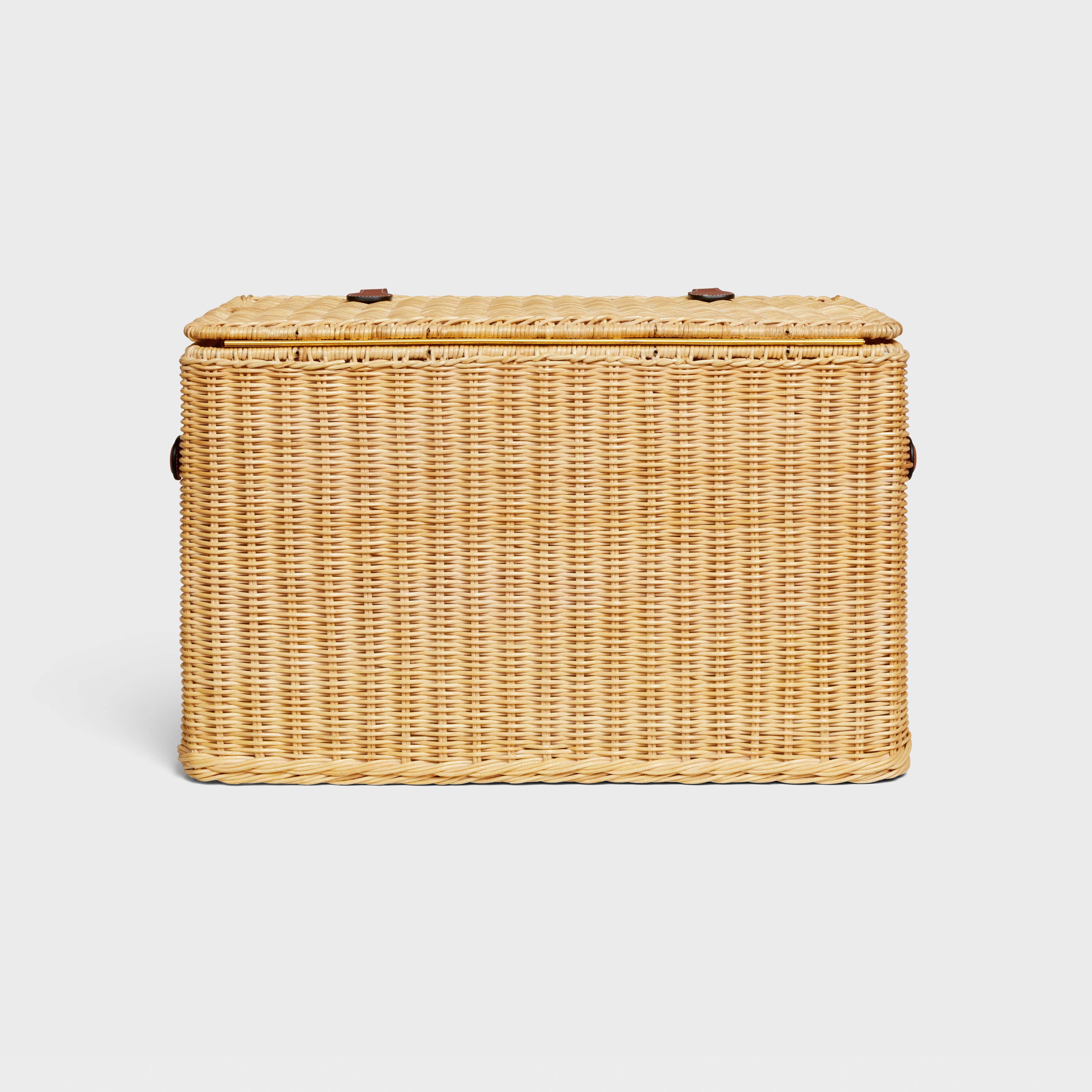 Dog toys box in wicker and calfskin - 3