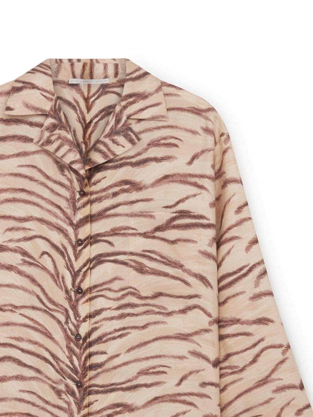 tiger-print silk pajama shirt - 2