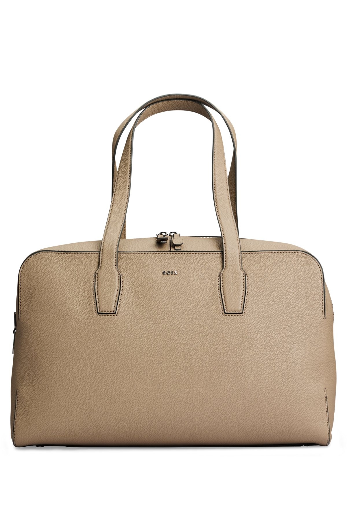 ZIPPED HOLDALL IN GRAINED LEATHER WITH LOGO LETTERING - 1