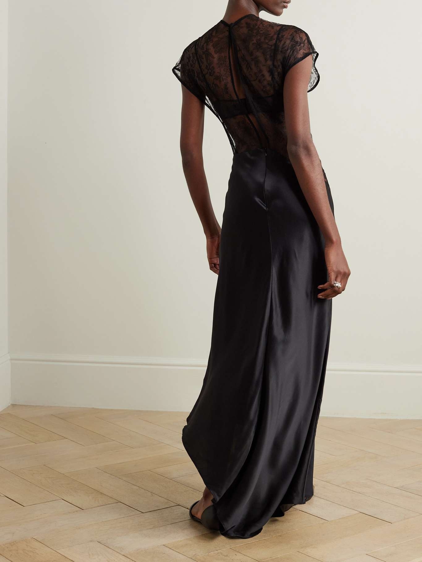 Beline lace and silk-satin maxi dress - 3