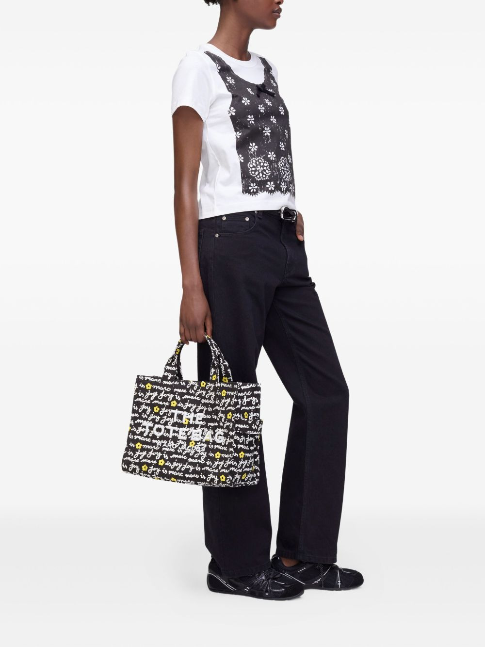 top-print cotton T-shirt - 2