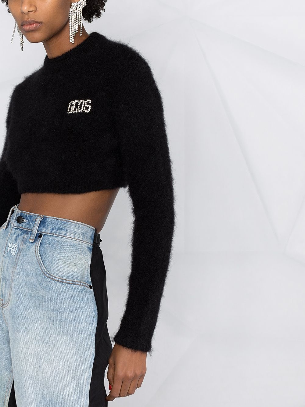 cropped logo print jumper - 5