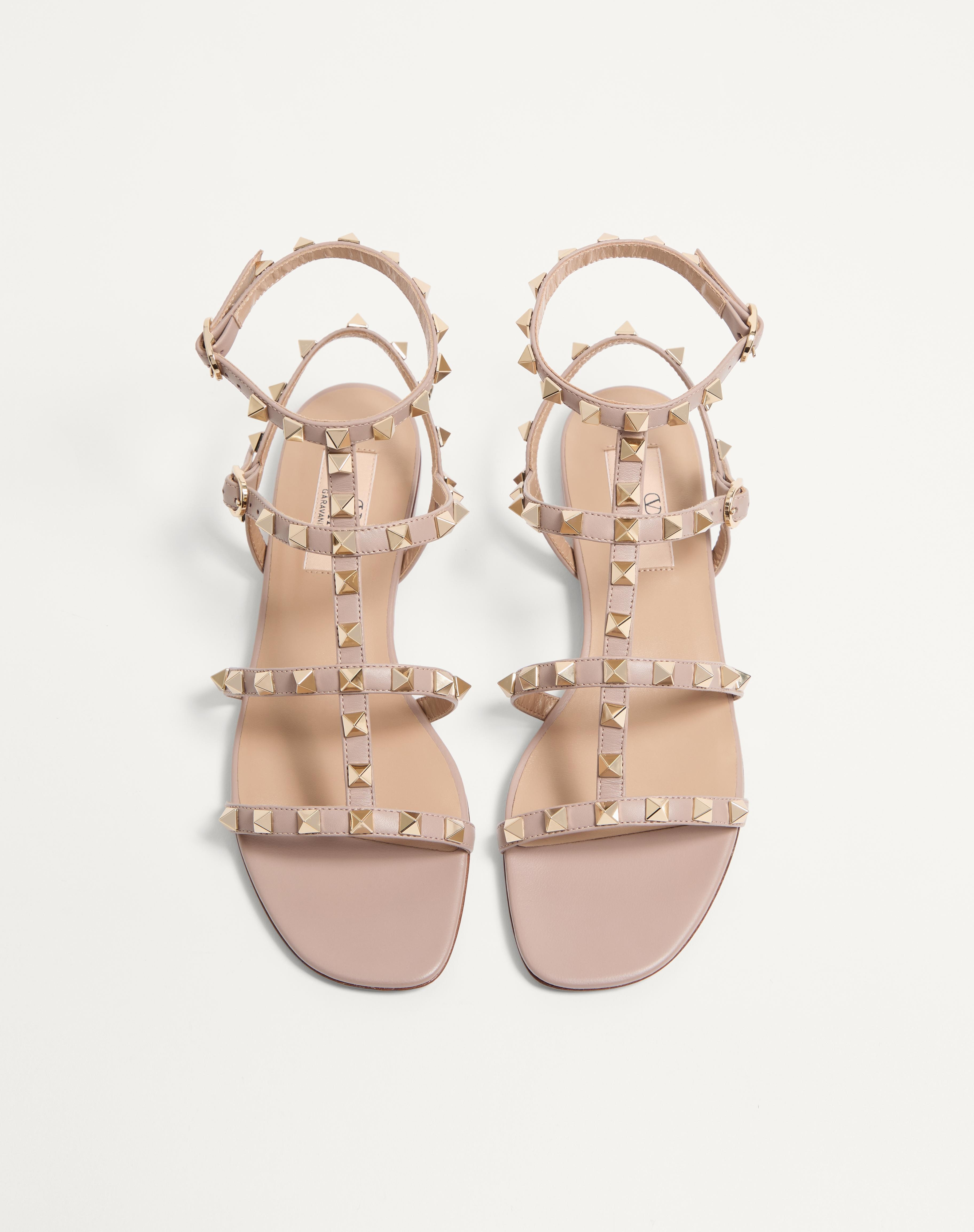 ROCKSTUD FLAT CALFSKIN SANDAL WITH STRAPS - 4