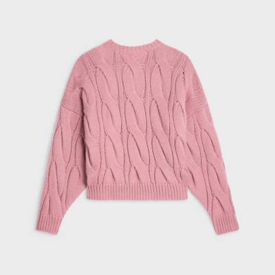 CELINE Crew neck sweater in cable-knit Cashmere and silk outlook