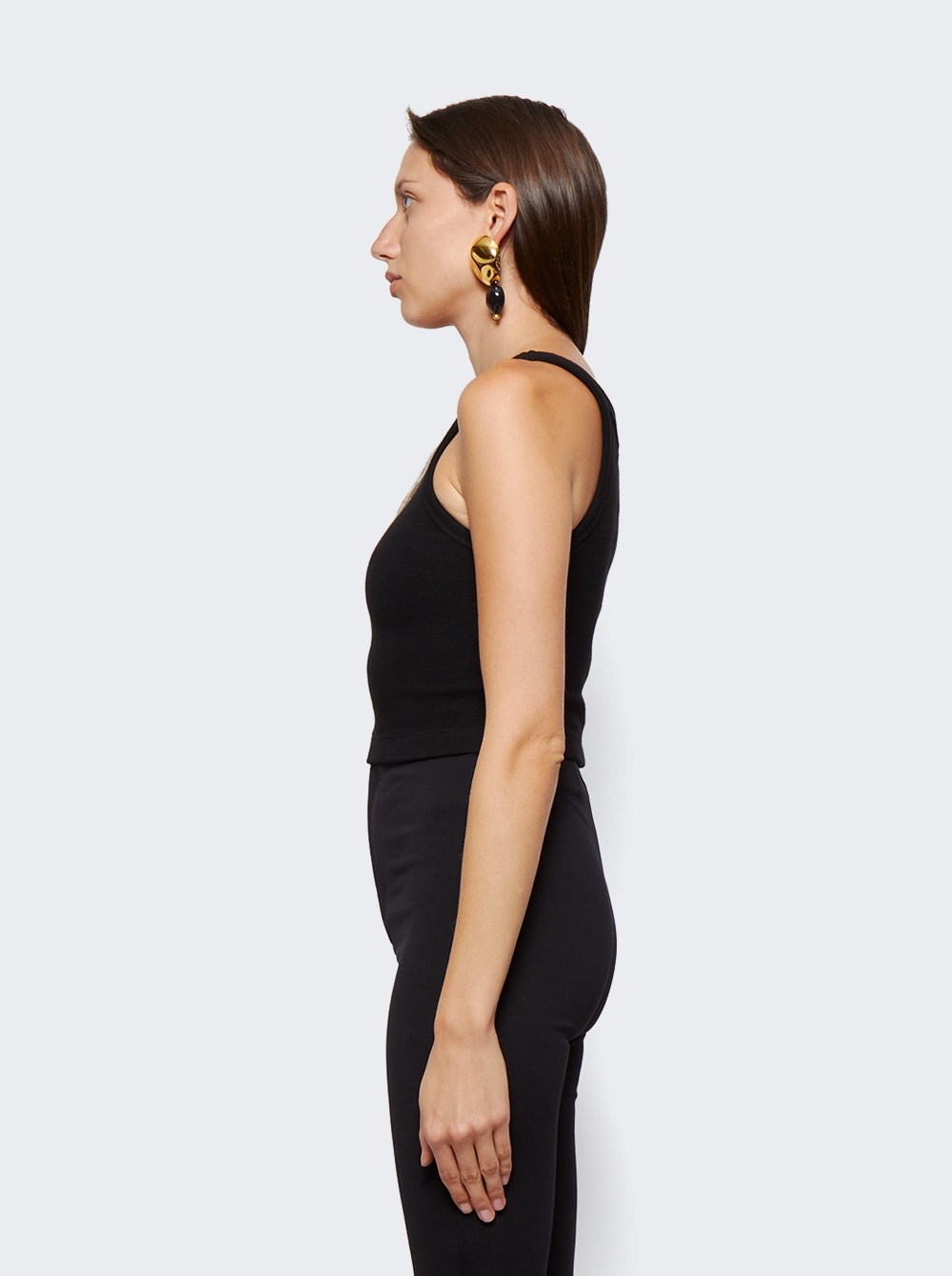 X Hailey Bieber Ribbed Tank Black - 4