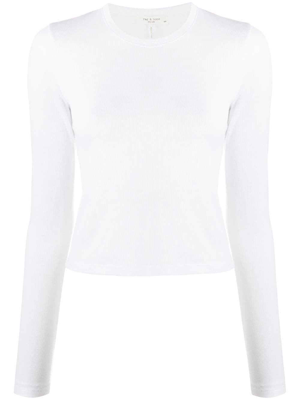 ribbed knit longsleeved top - 1