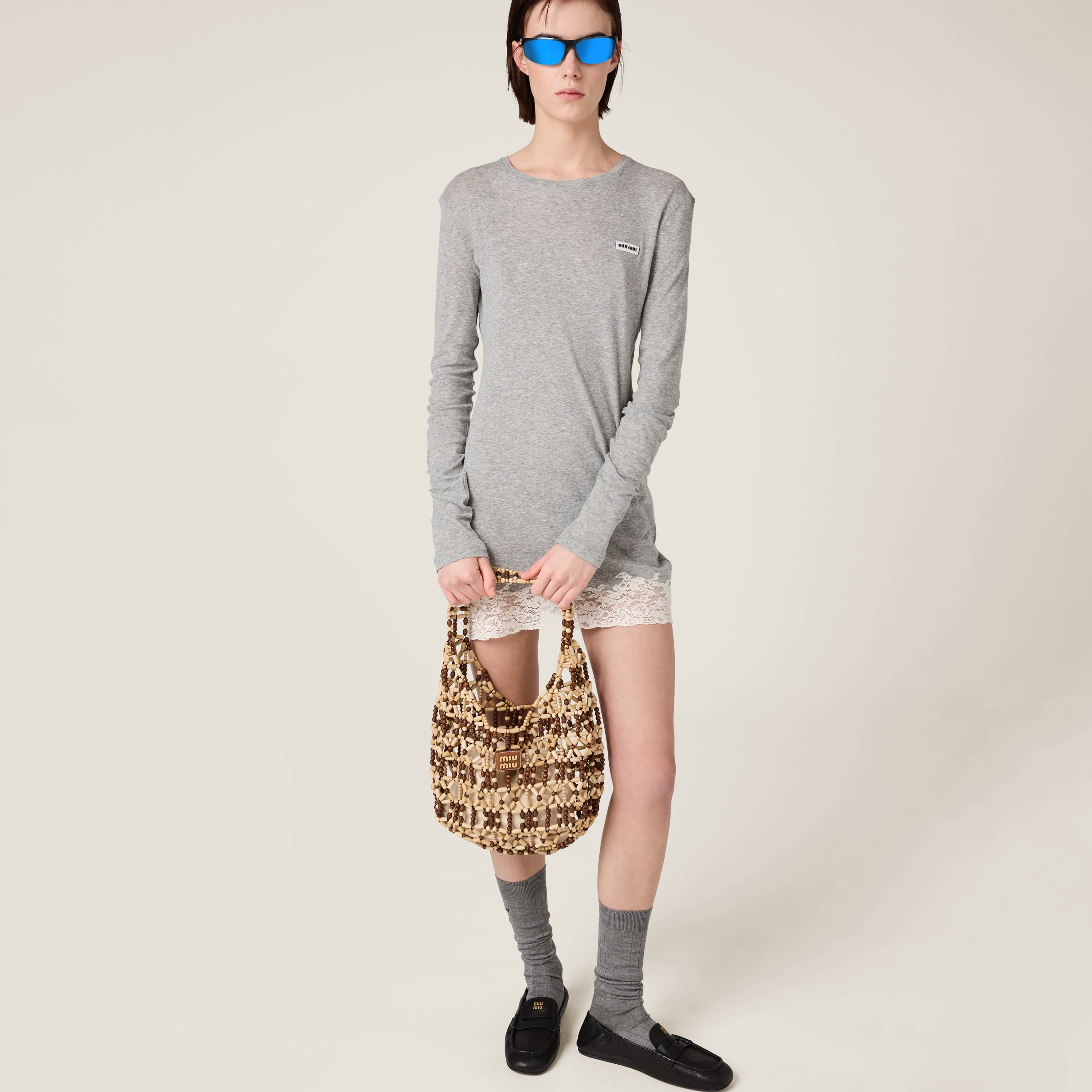 バッグ SS2000 MIU MIU MESH HAND BAG Miu Miu - S/S 2000 Leather Embellished Shoulder Bag – Gallery213