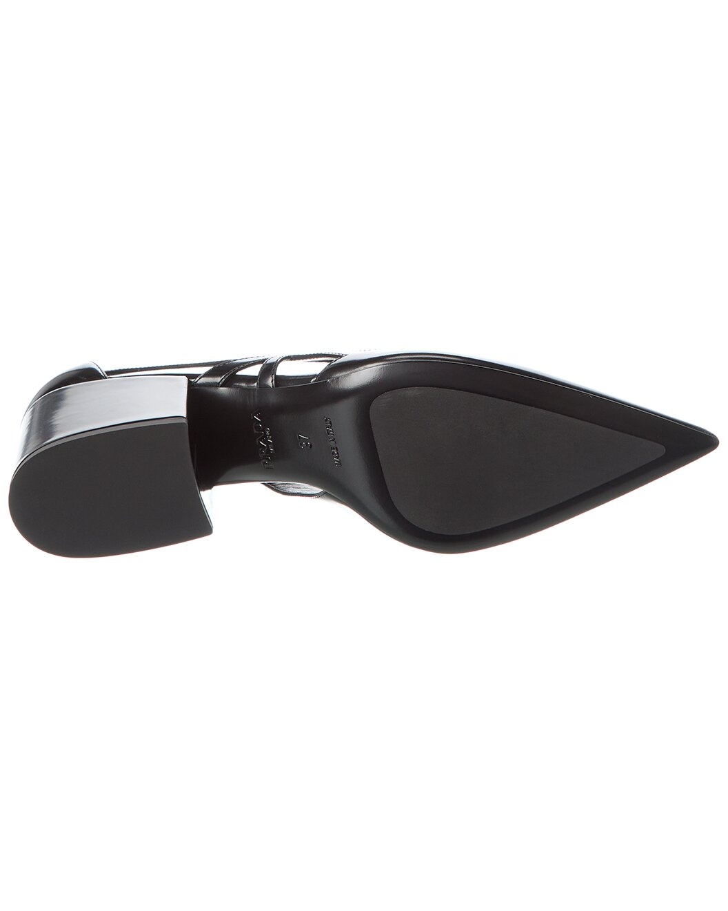 Prada Cutout Leather Pointy-Toe Pump - 4