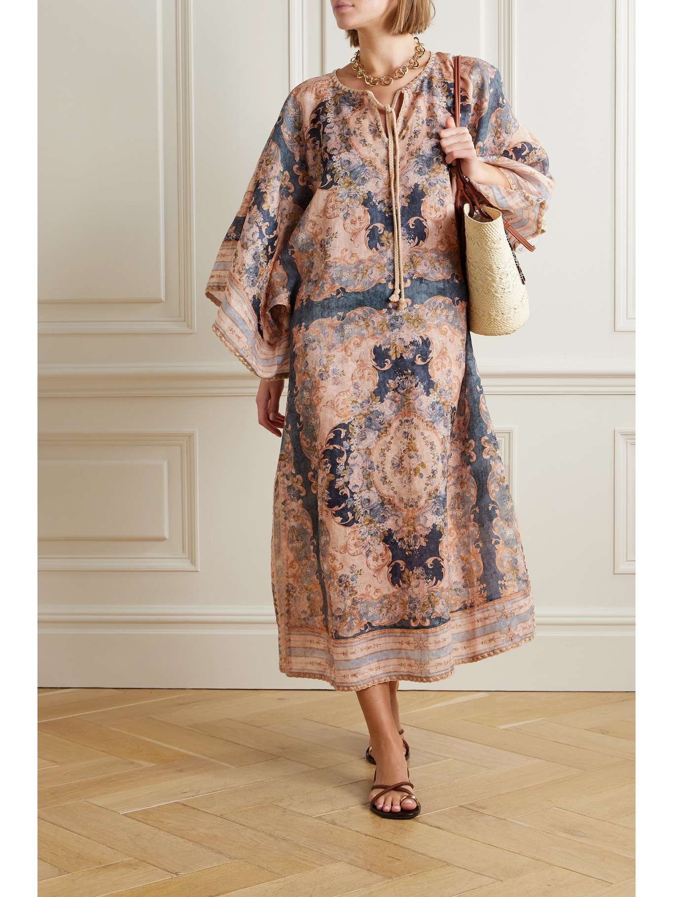 + NET SUSTAIN August oversized printed linen kaftan - 2