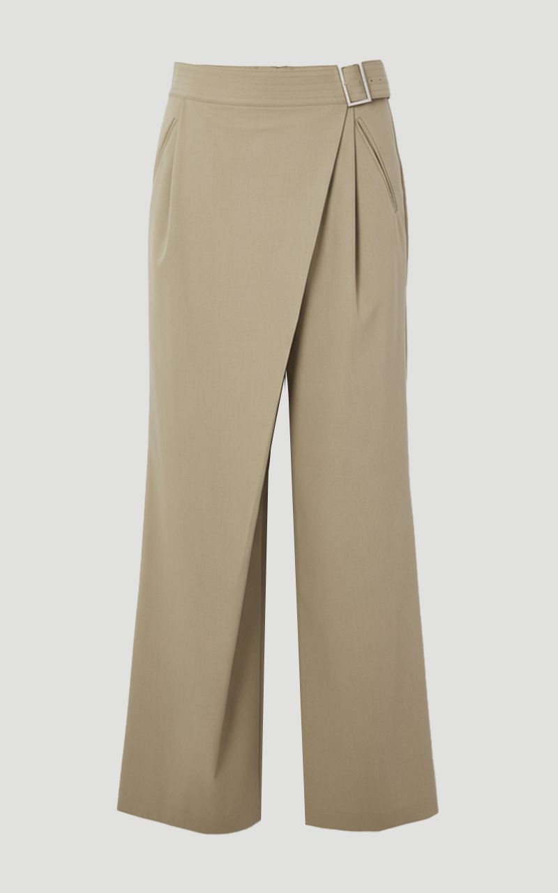 Plus Size Polished Viscose Belted Tailored Wide Leg 4