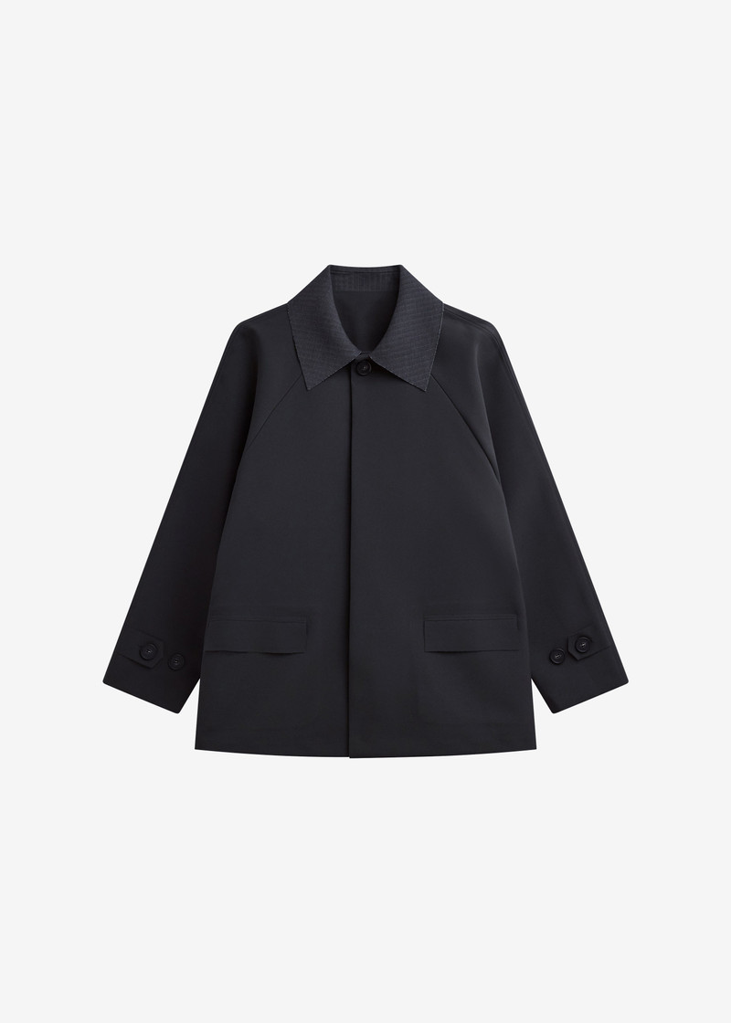 Ebbe Contrast Collar Boxy Jacket - Charcoal 1