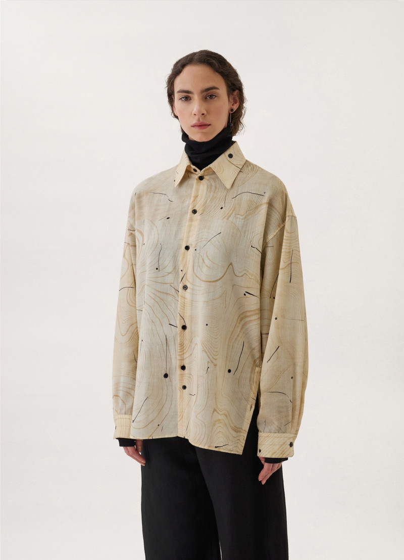 PRINTED REGULAR COLLAR TWISTED SHIRT
WOOD WOOL PRINT 4
