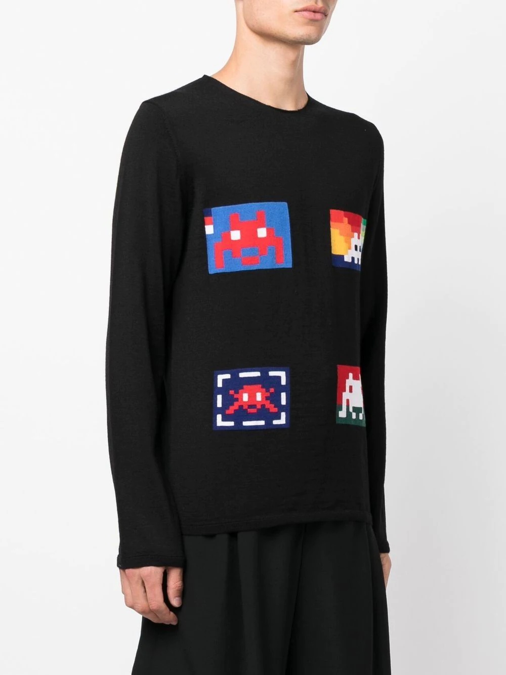 graphic-pattern crewneck jumper - 3