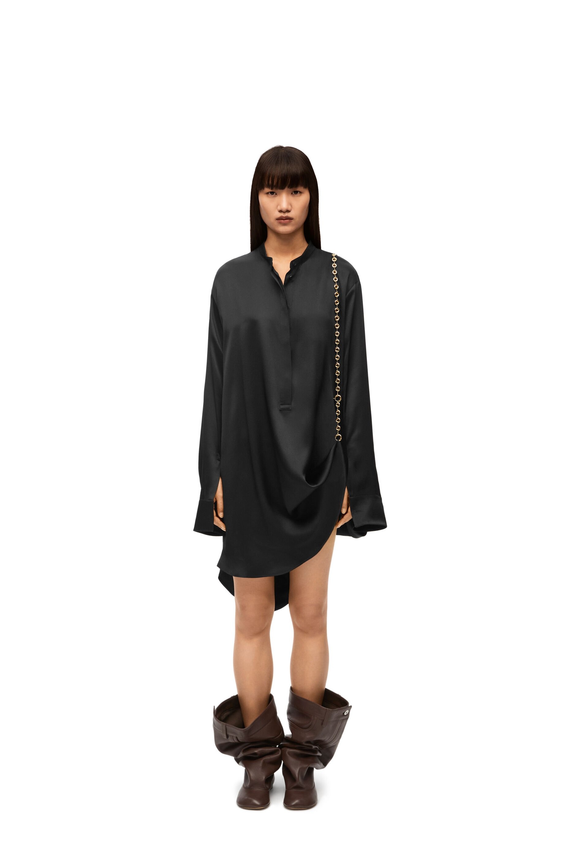 Chain shirt dress in silk - 2