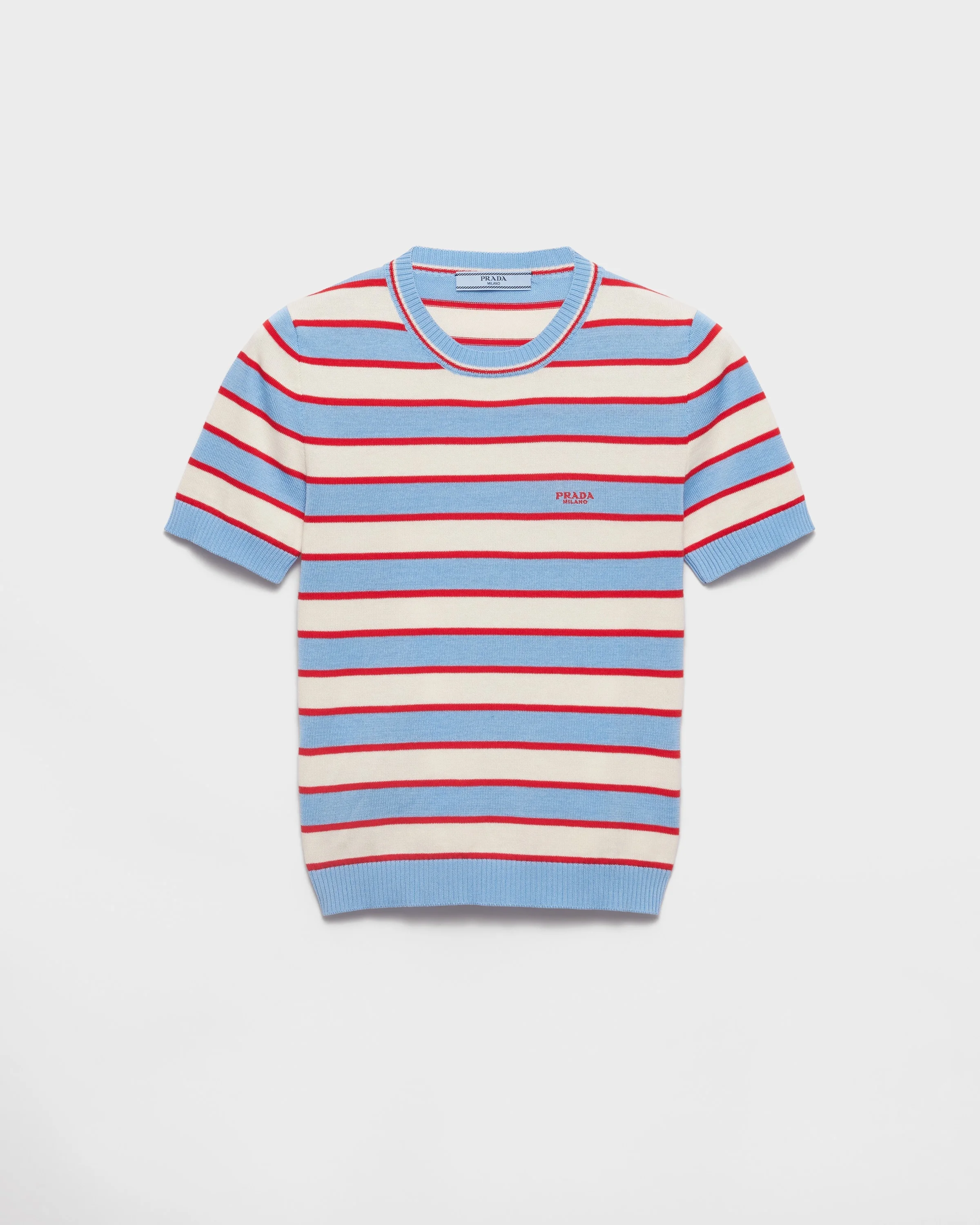 Striped crew-neck cotton sweater - 1