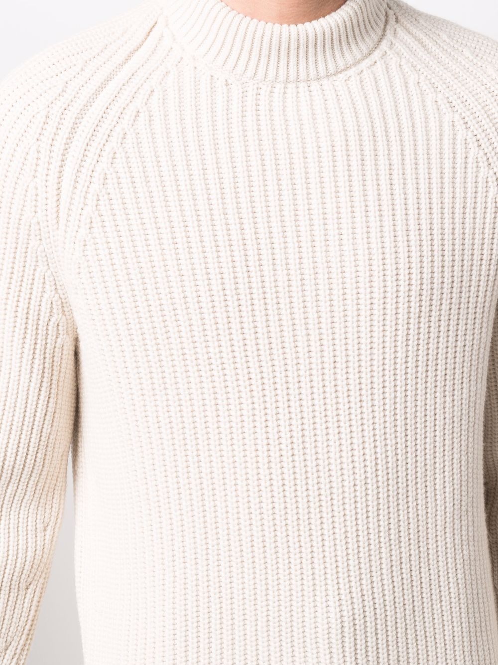 ribbed knit cashmere jumper - 5