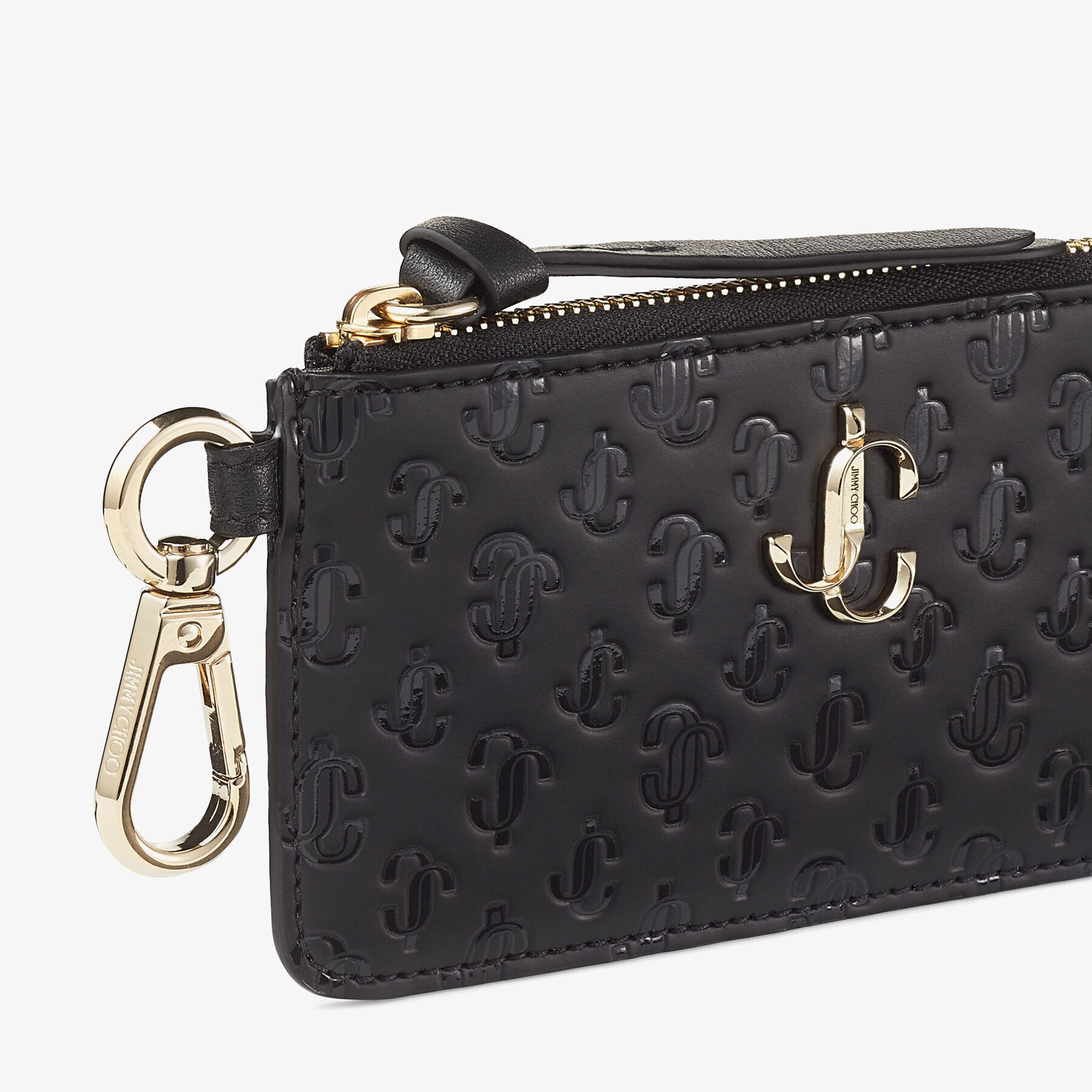 Lise-z
Black JC Monogrammed Leather Card Holder with Light Gold JC Monogram - 2