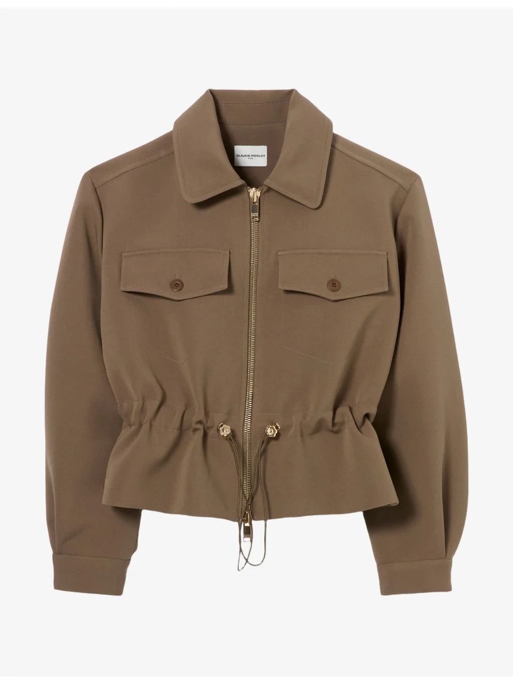 Flap-Pocket Drawstring-Waist Woven Jacket - 1