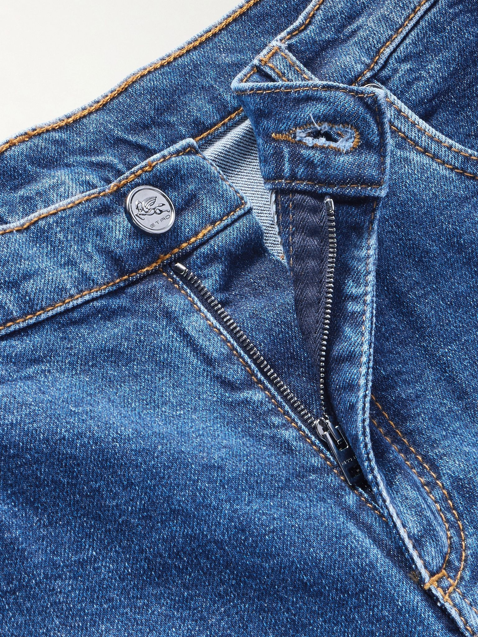 Straight-Leg Logo-Embroidered Jeans Blue - 6