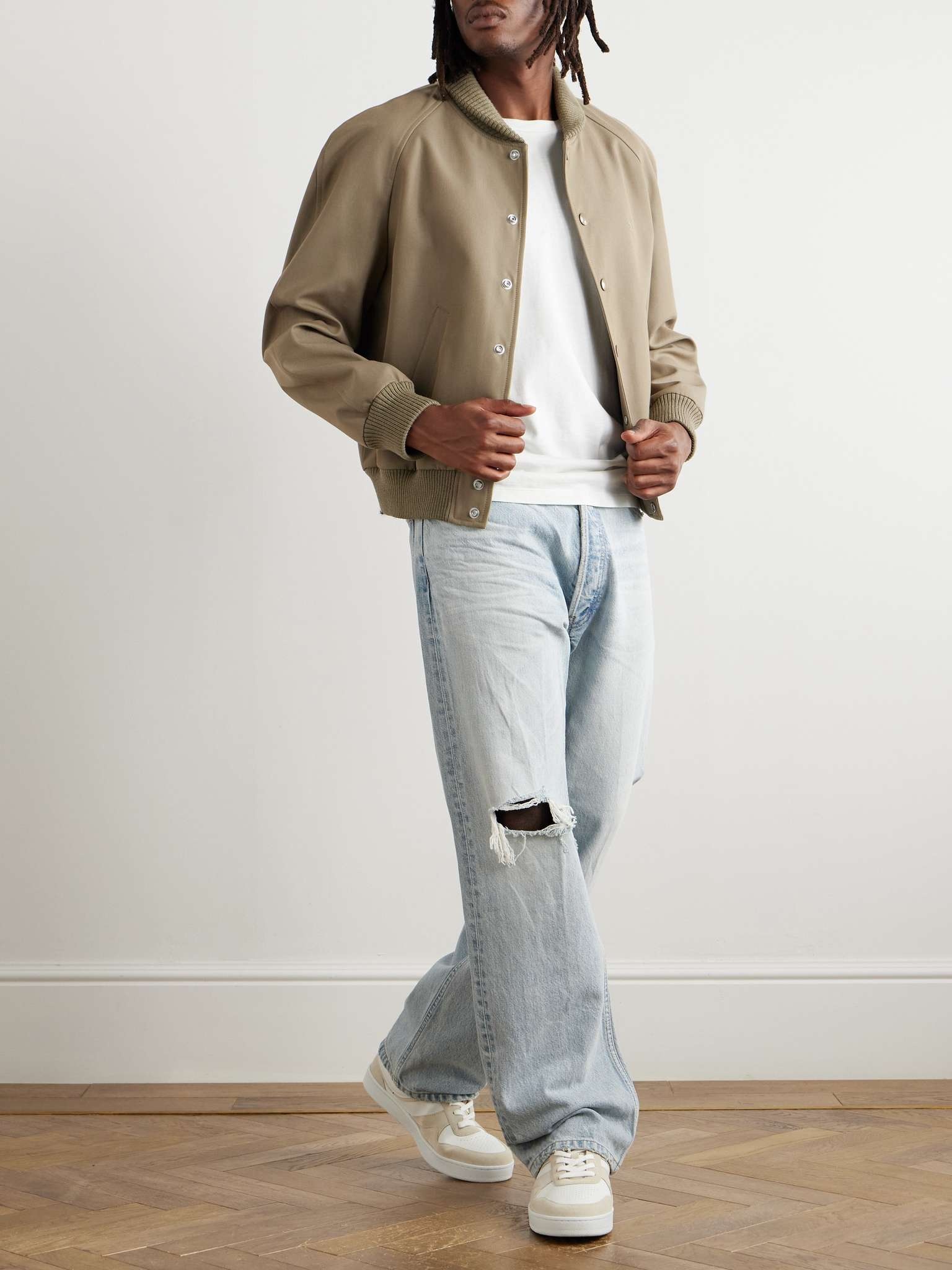 CELINE triomphe teddy jacket in cotton and wool gabardine