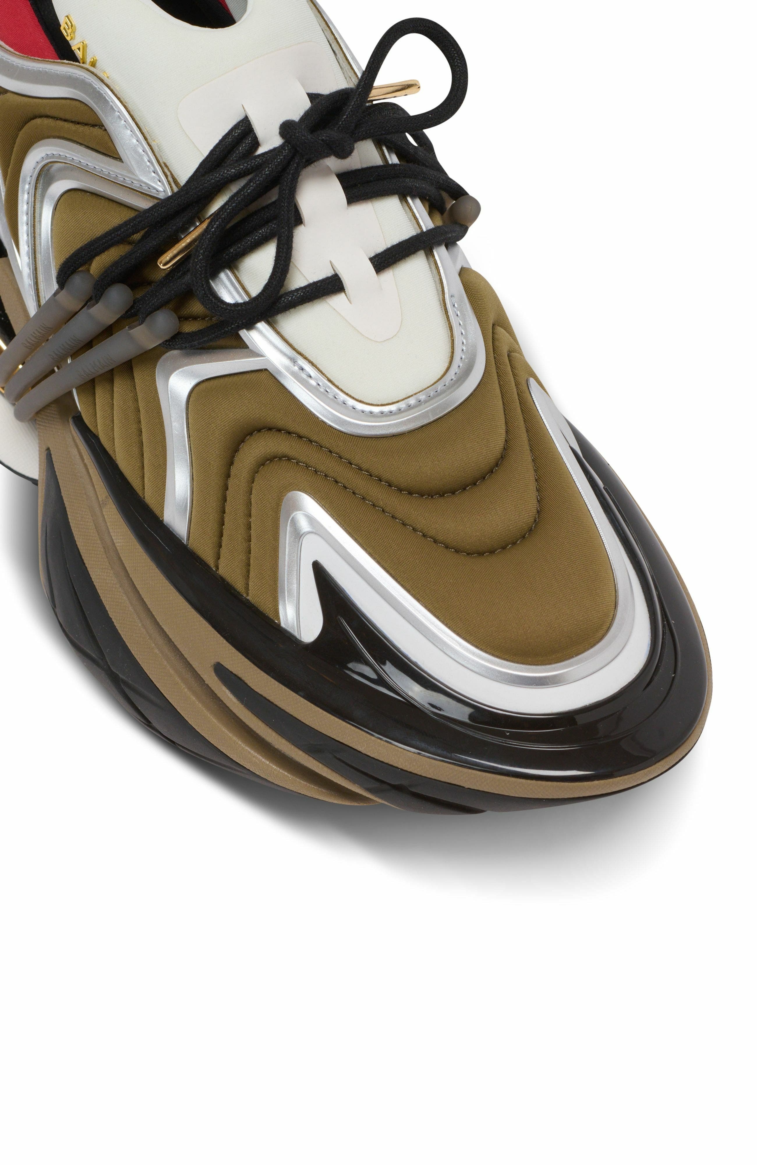 Balmain Unicorn Wave trainers in neoprene and calfskin in Khaki at Nordstrom - 7
