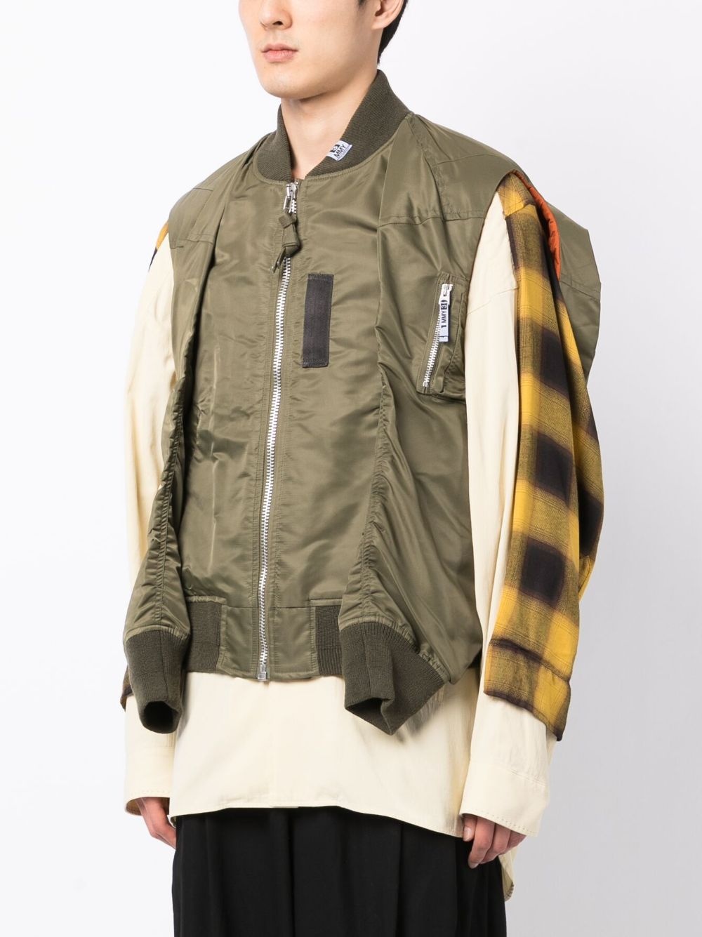 multi-layered bomber jacket - 3