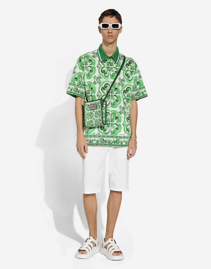 Dolce & Gabbana Cotton polo-shirt with majolica print outlook