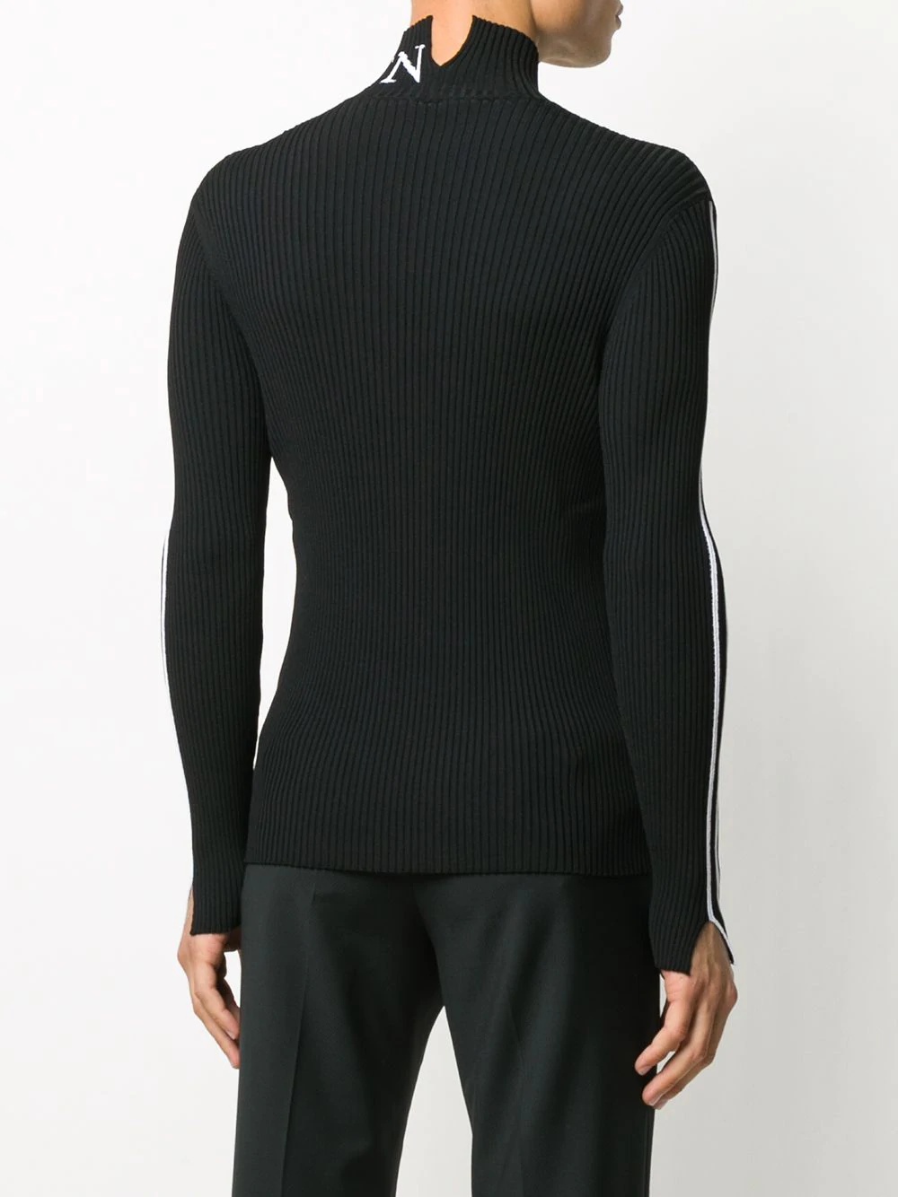 ribbed roll neck jumper - 4