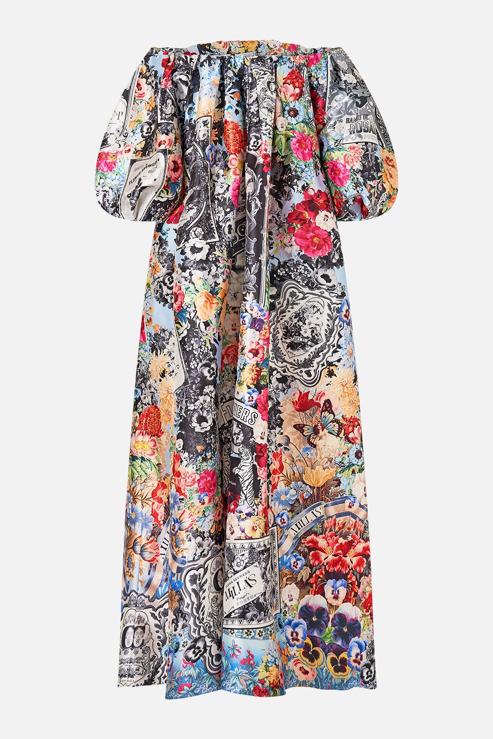 OFF SHOULDER LONG PUFF DRESS - 7