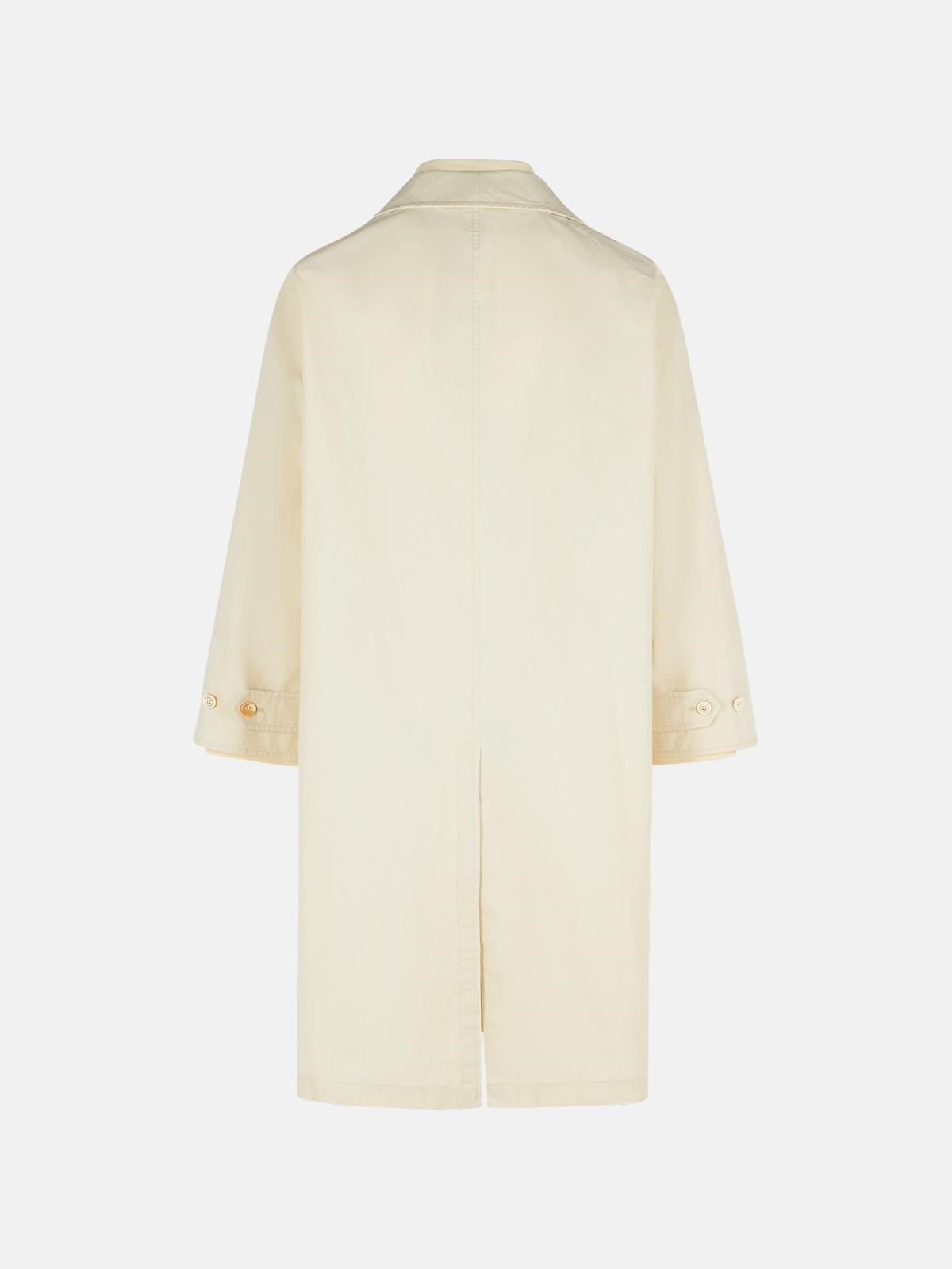 IVORY COTTON TRENCH COAT - 3