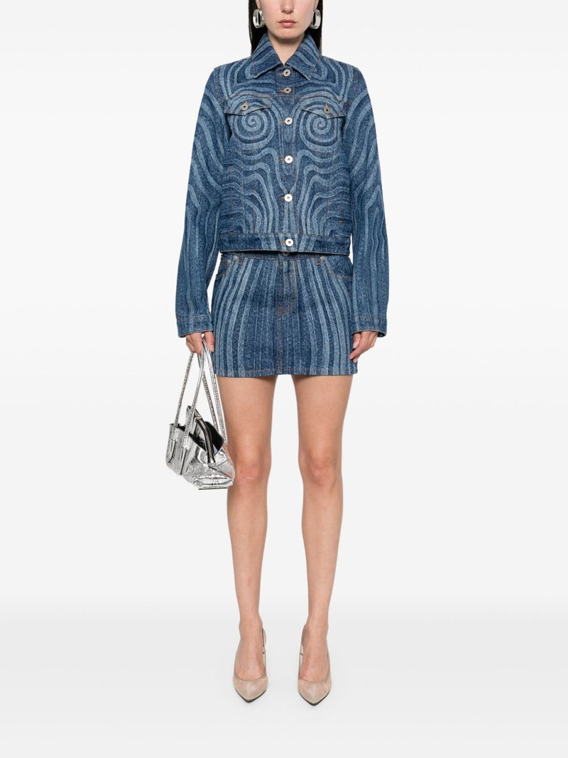 Jean Paul Gaultier Spiral-print denim jacket outlook