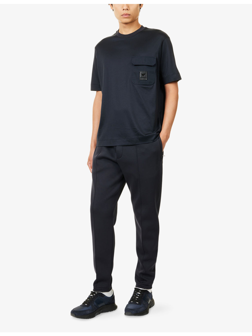 Logo-Plaque Flap-Pocket Jersey T-shirt - 2