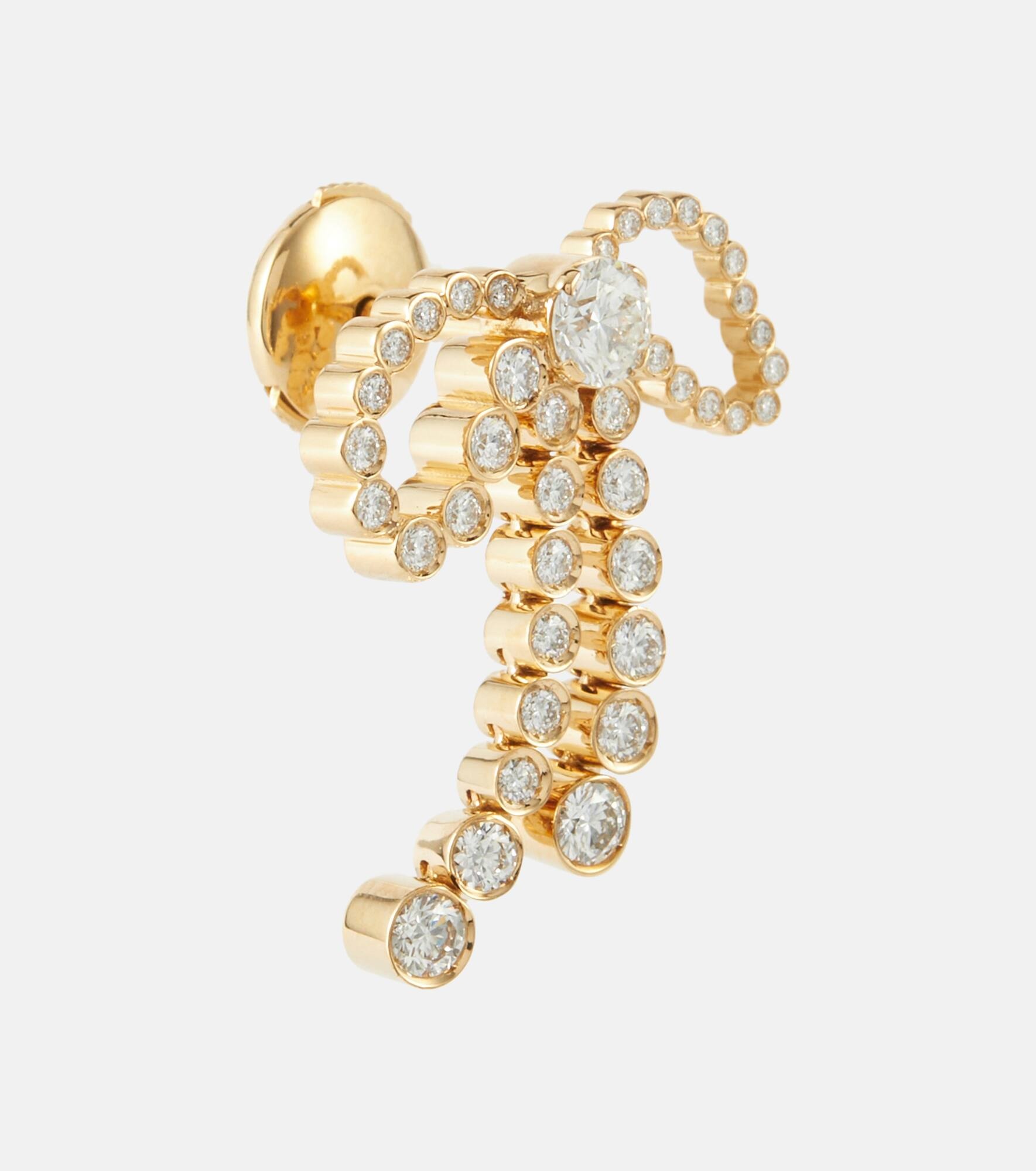Rosette de Diamant 18kt gold single earring with diamonds - 4