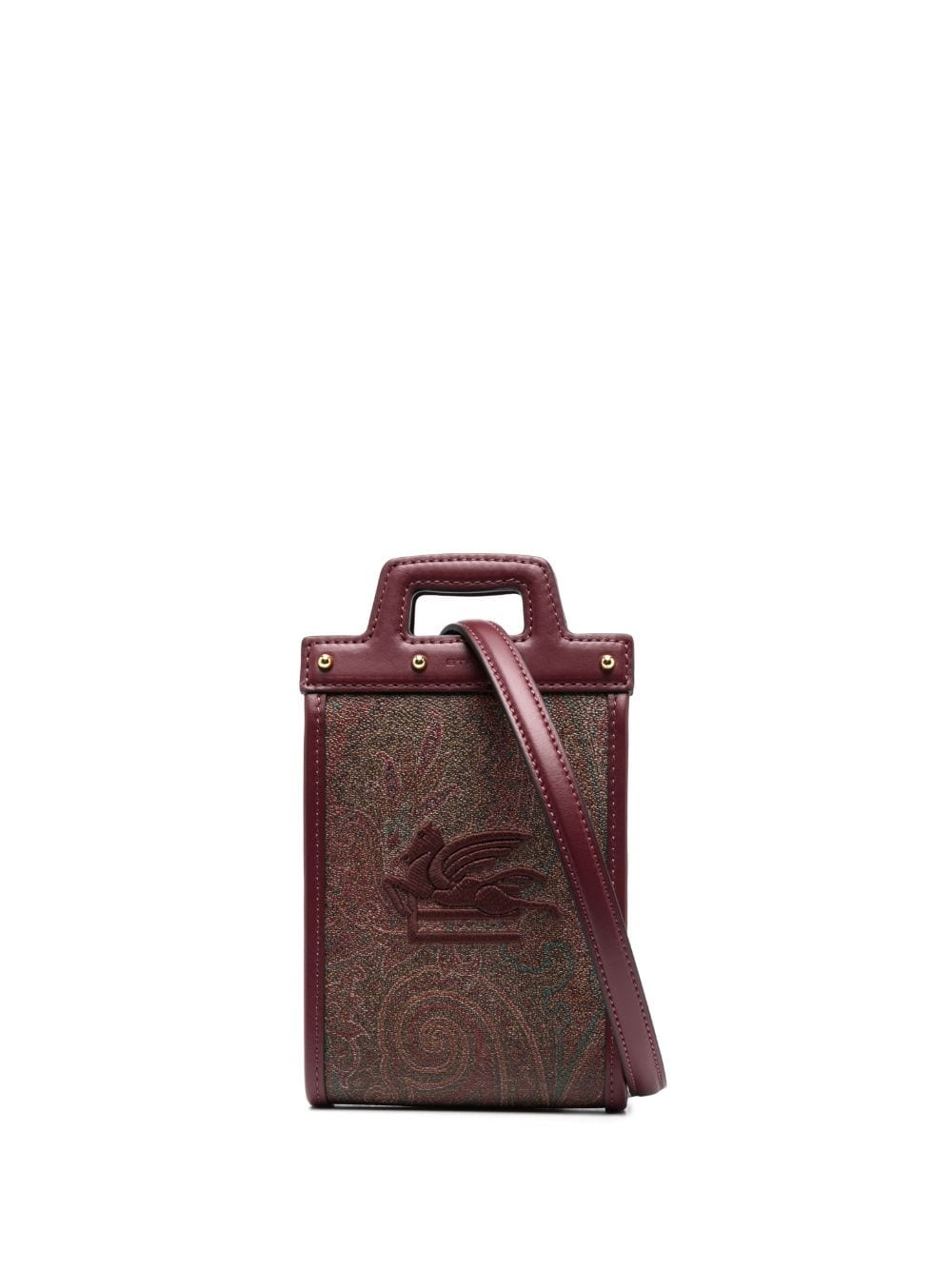 logo-embroidered paisley-print crossbody bag - 1