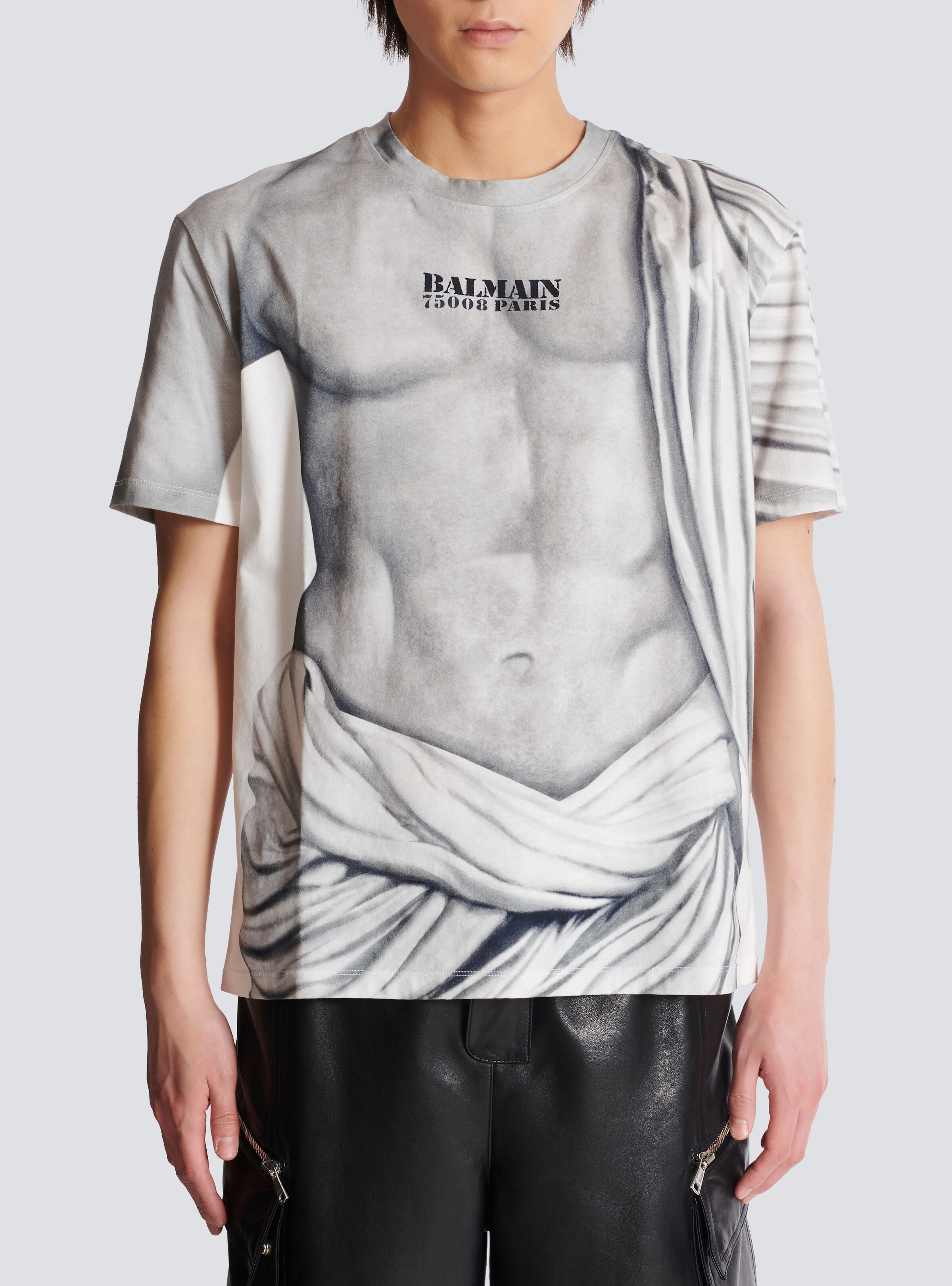Logo T-shirt with Statue print - 5