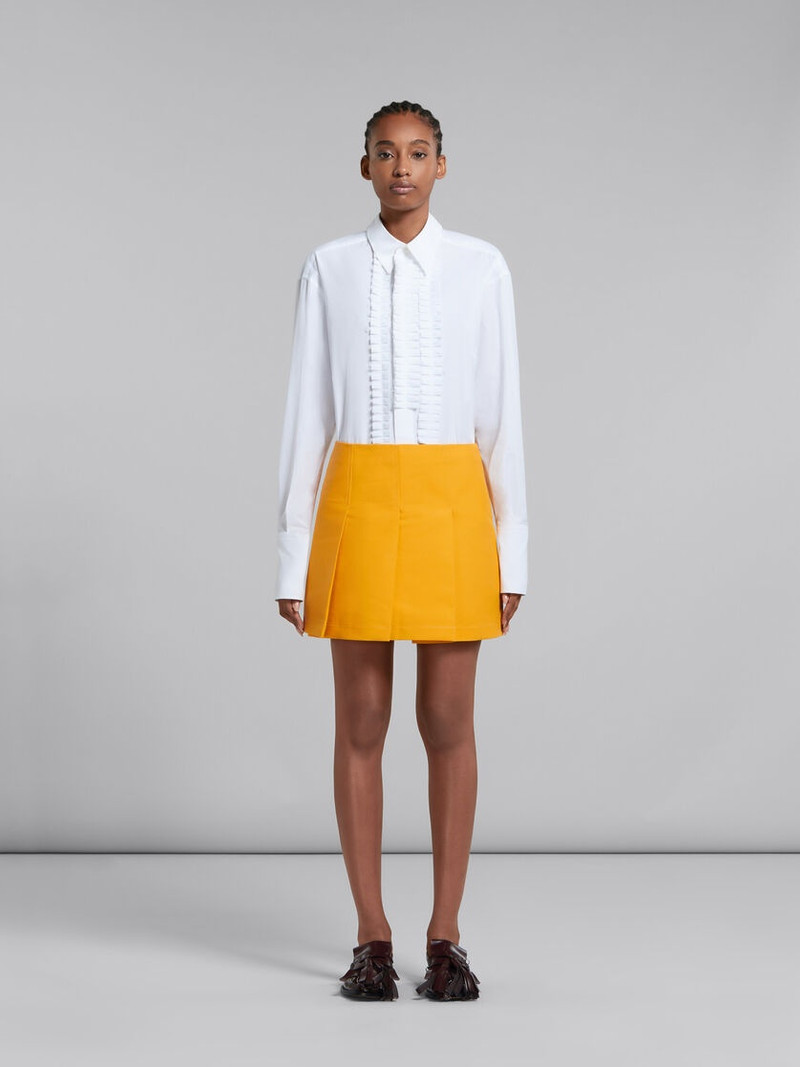 Marni ORANGE CADY MINI SKIRT WITH WIDE PLEATS outlook